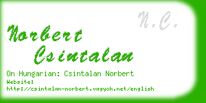 norbert csintalan business card